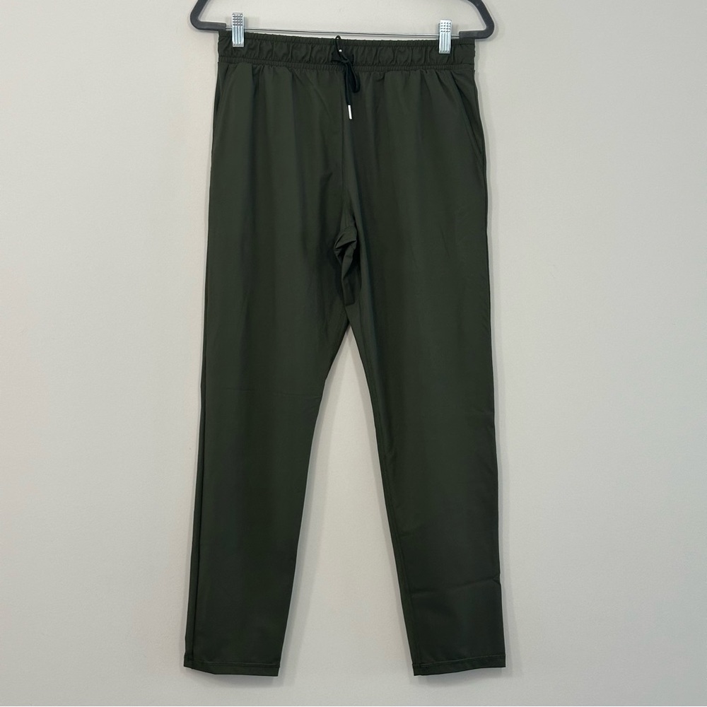 Army green thin swishy material Zyia joggers
